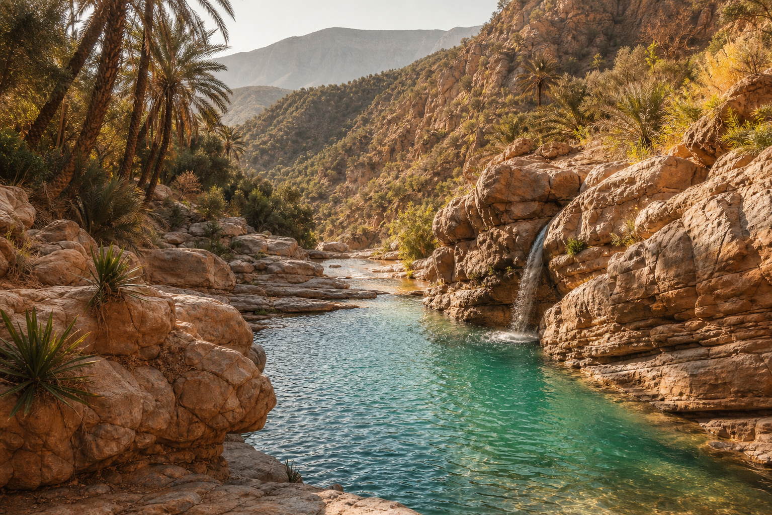 Paradise Valley pools and palms near Agadir